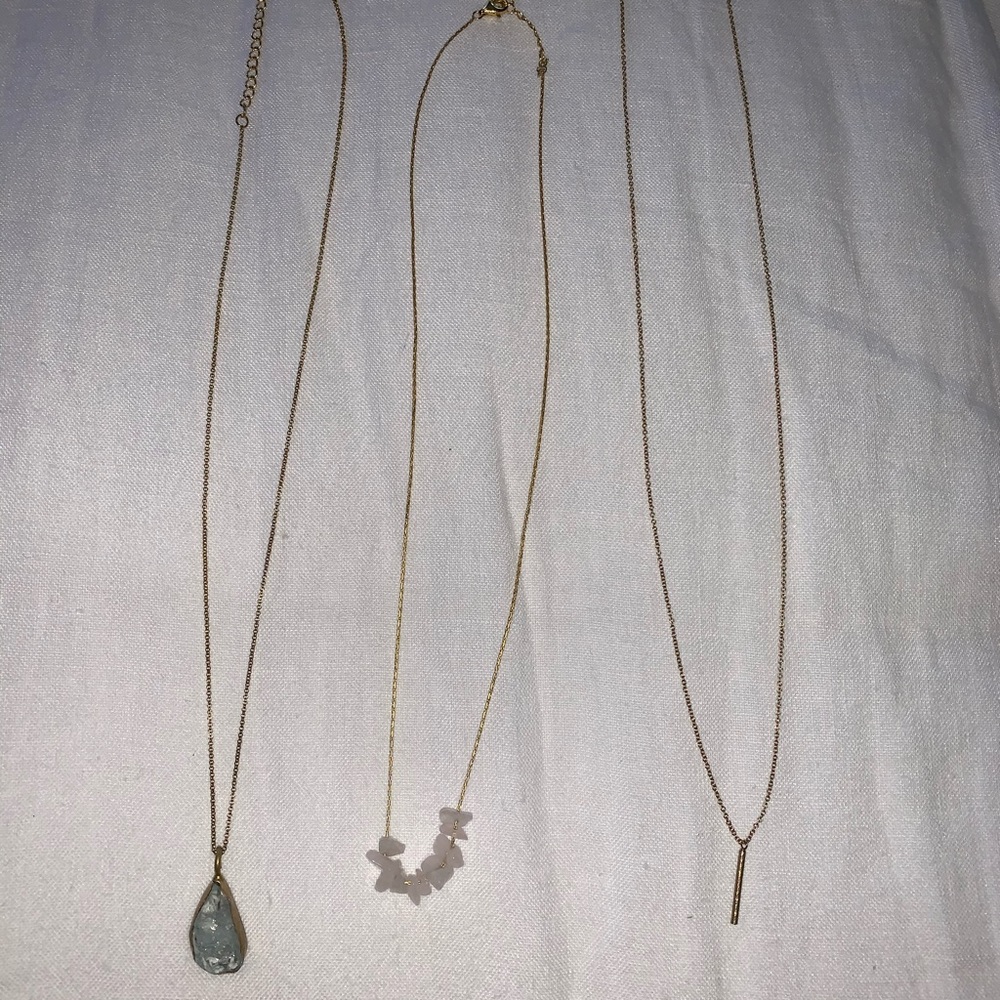 Set of 3 stone necklaces